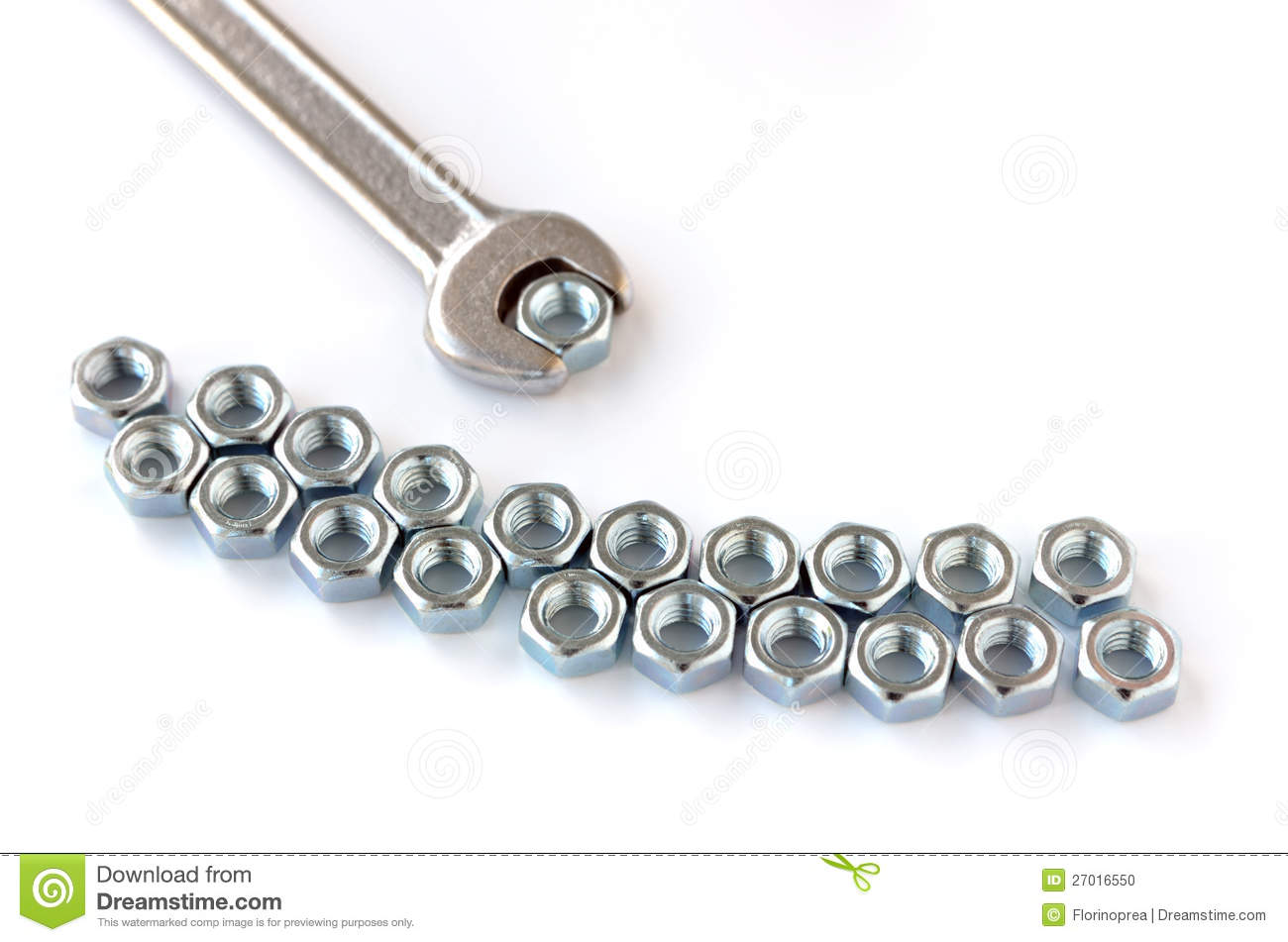 Wrench With Hex Nuts Stock Photo   Image  27016550