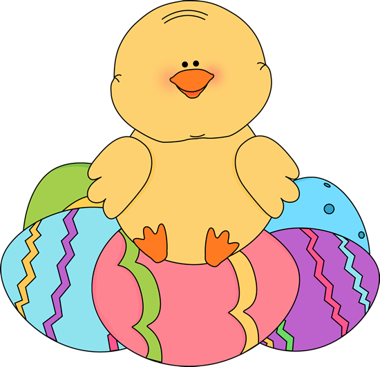 Easter Chick Sitting On Easter Eggs Png