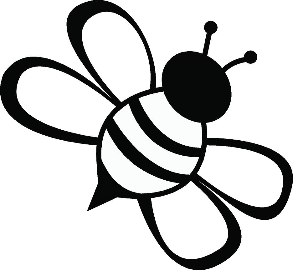 Line Drawing Simple Bee   Clipart Best