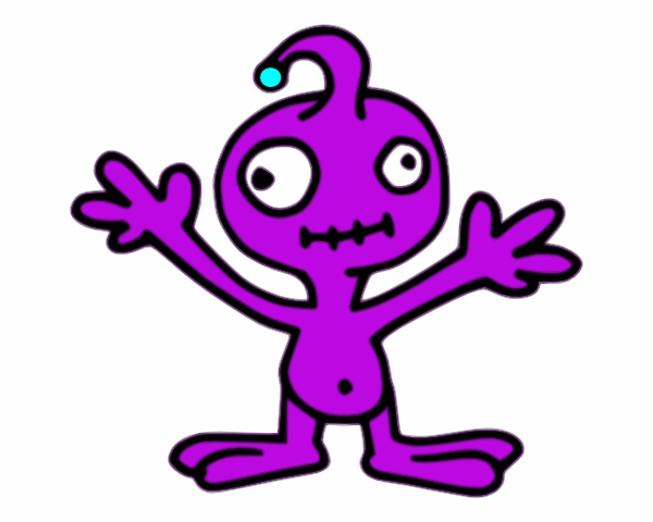 Purple Cartoon Alien Invader Clip Art At Clker Com   Vector Clip Art