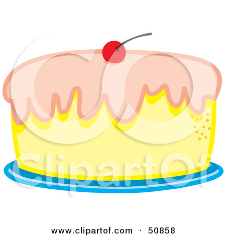 Royalty Free  Rf  Clipart Illustration Of A Vanilla Cake With Pink