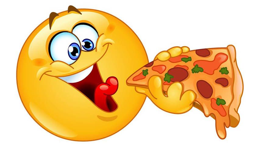 Smiley Eating Pizza