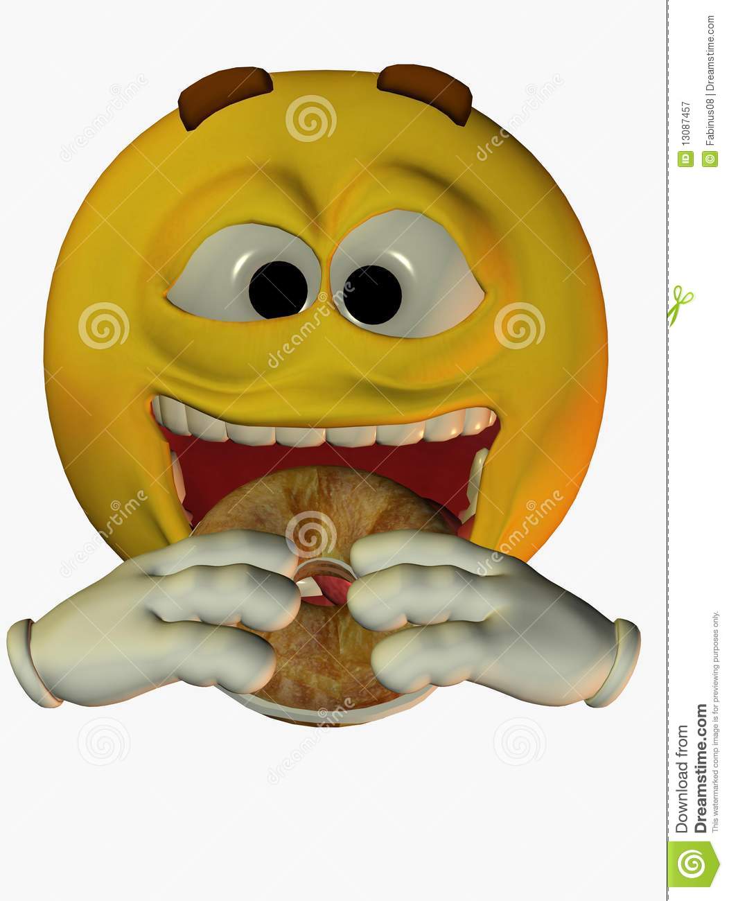 Smiley Face Eating Bagel Royalty Free Stock Photography   Image