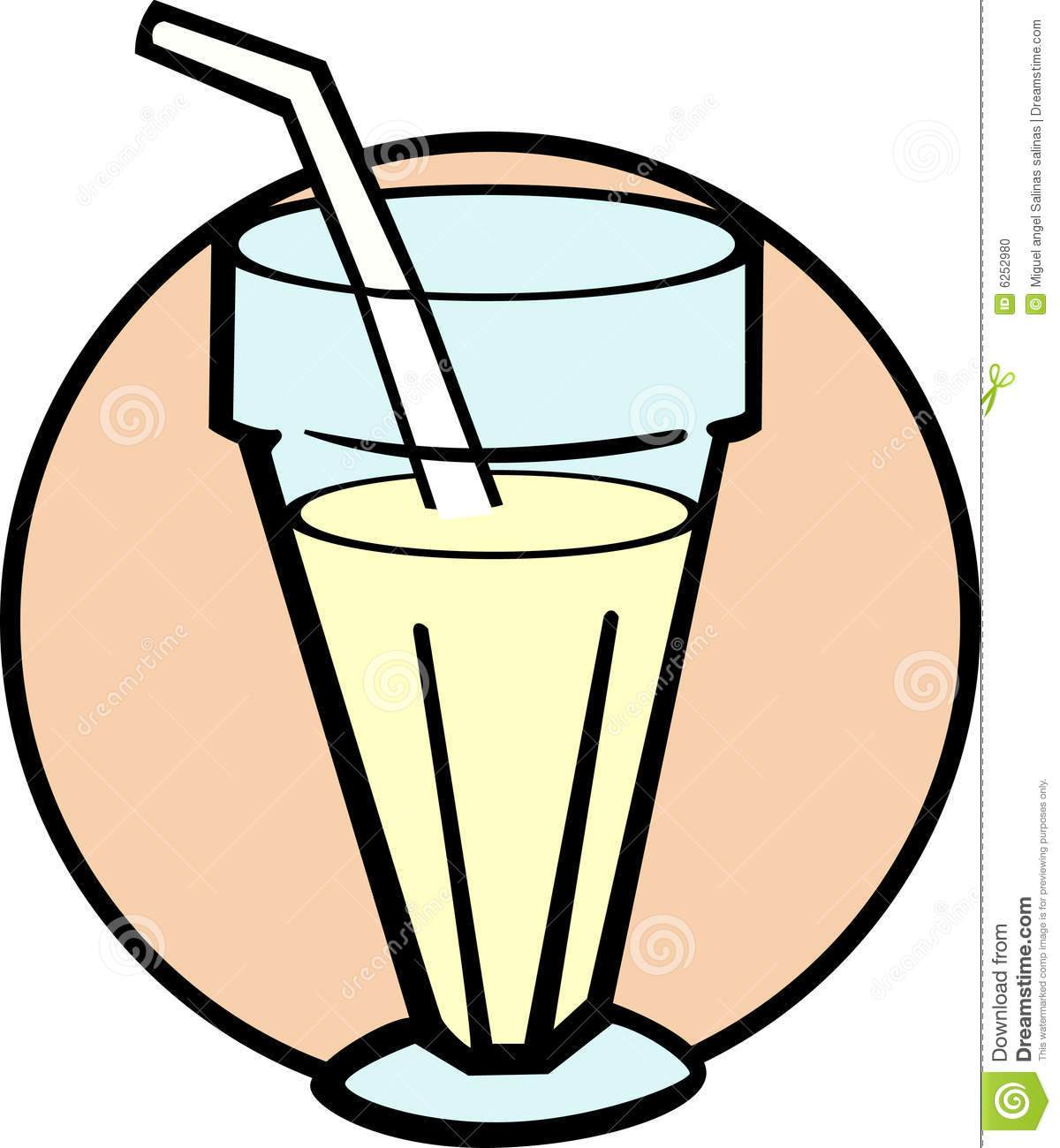 Vanilla Milkshake Vector Illustration Stock Photo   Image  6252980