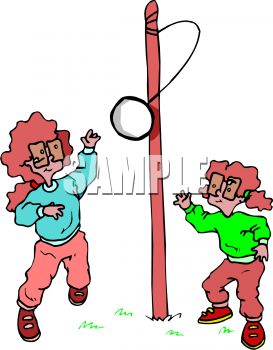 0511 1002 2720 0848 Girls Playing Tether Ball Clipart Image Jpg