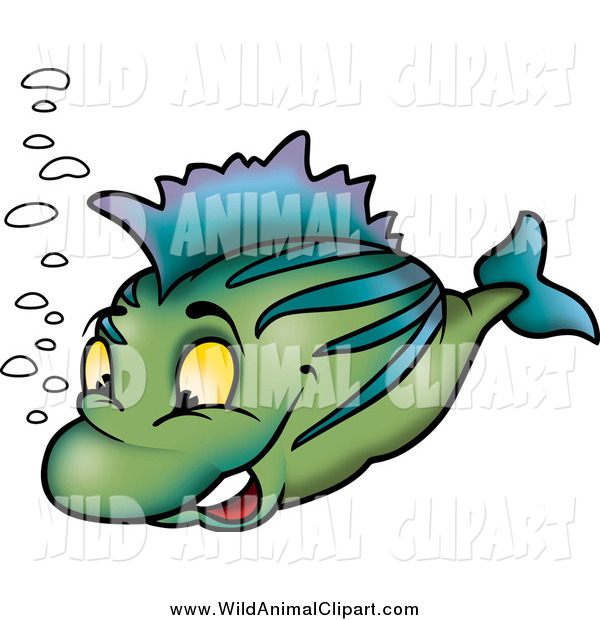 Clip Art Of A Happy Fish With Bubbles By Dero    814