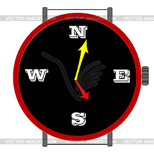 Clock With Orientation   Vector Clipart