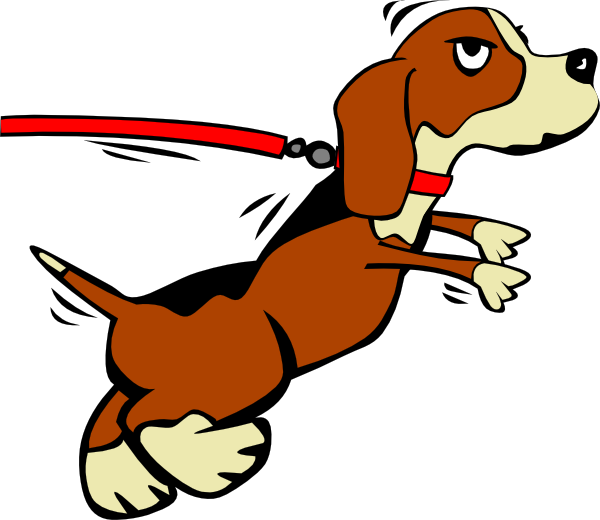 Dog On Leash Cartoon Clip Art At Clker Com   Vector Clip Art Online