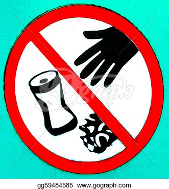 Drawing   A Stylized No Littering Sign  Clipart Drawing Gg59484585