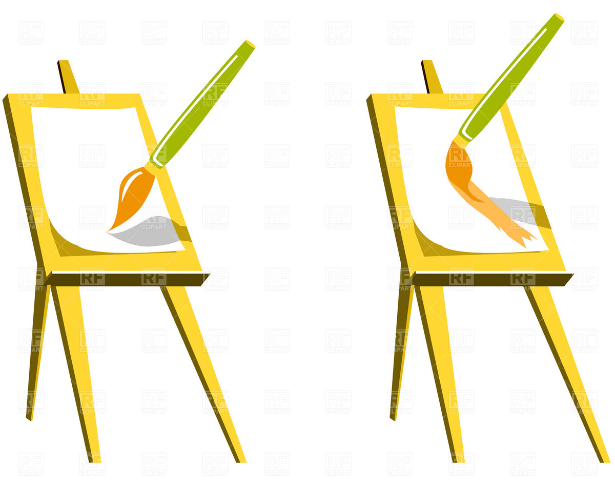 Easel And Paintbrush 4573 Objects Download Royalty Free Vector Clip
