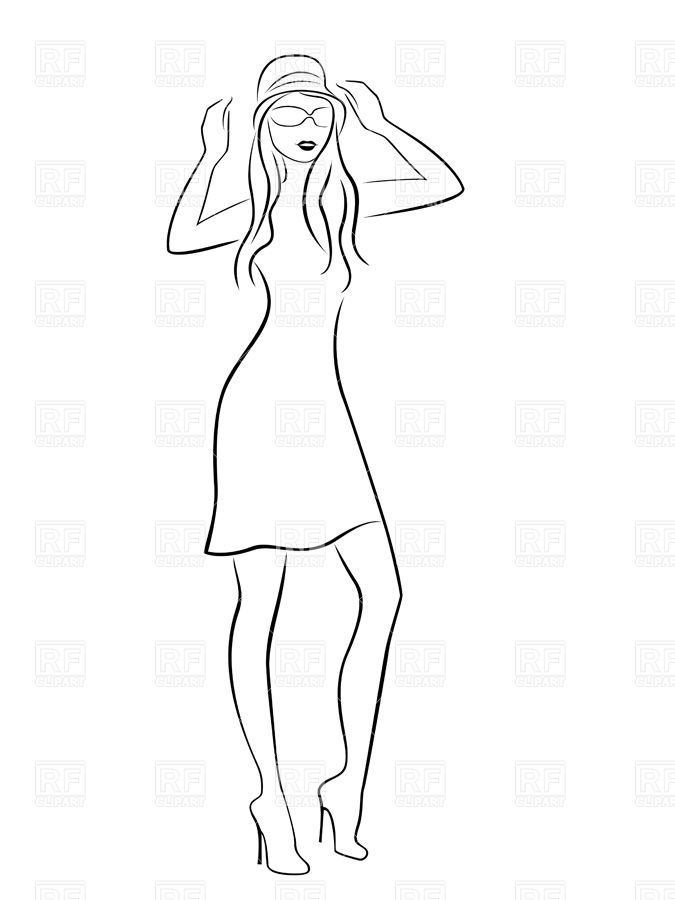 Elegant Woman In Hat And Glasses Download Royalty Free Vector Clipart