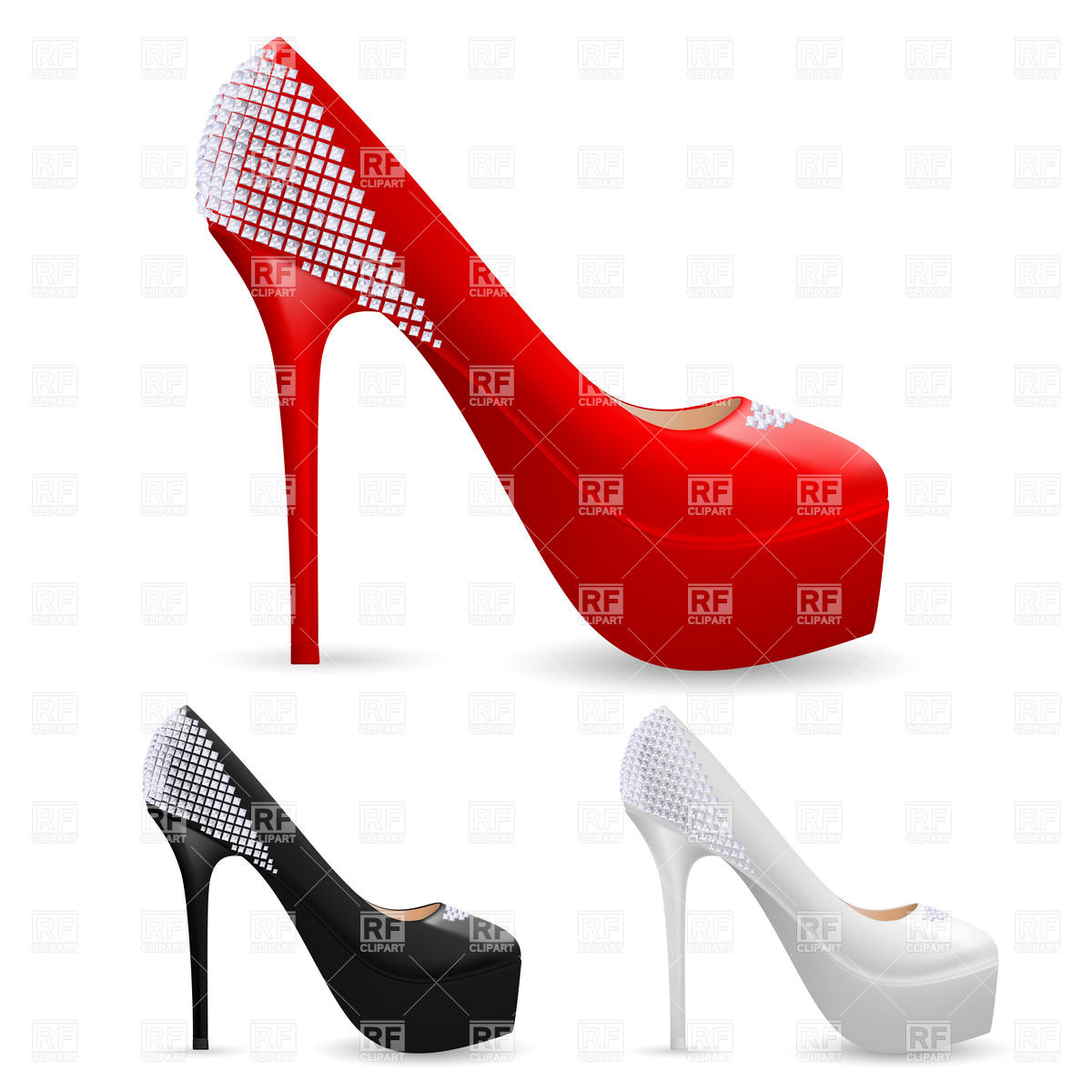 Fashionable High Heel Ladies Shoes With Sparkles 35121 Download