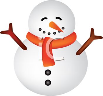 Fat Little Snowman With No Hat   Royalty Free Clip Art Picture