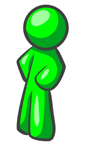 Green Man Standing With His Hands On His Hips Clipart Illustration
