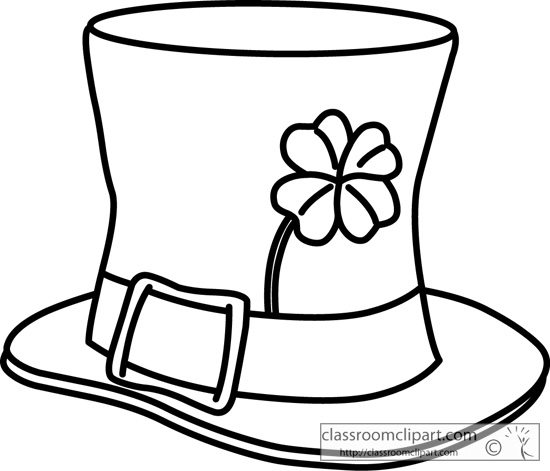 Holiday   St Patricks Day Hat Outline 2131   Classroom Clipart