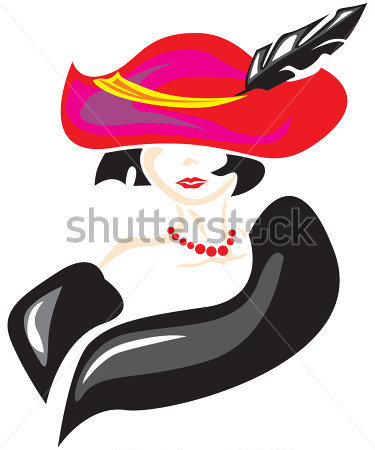 La Imagen Estilizada De Una Elegante Se Ora Con Un Sombrero Con Una