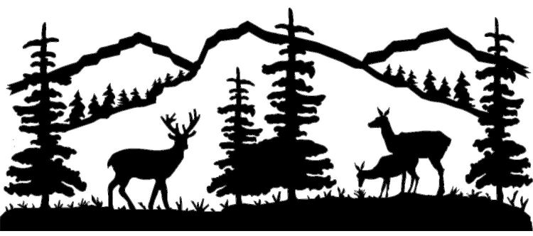 Mountain Scene Deer Family Metal Wall Art  Powered By Cubecart