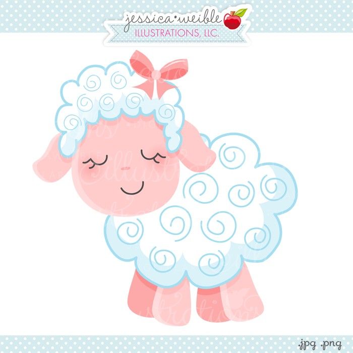 Pink Sheep   Jw Illustrations   Cute Little Pink Lamb   I Love Ewe