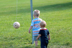 Playing Tether Ball Royalty Free Stock Photography