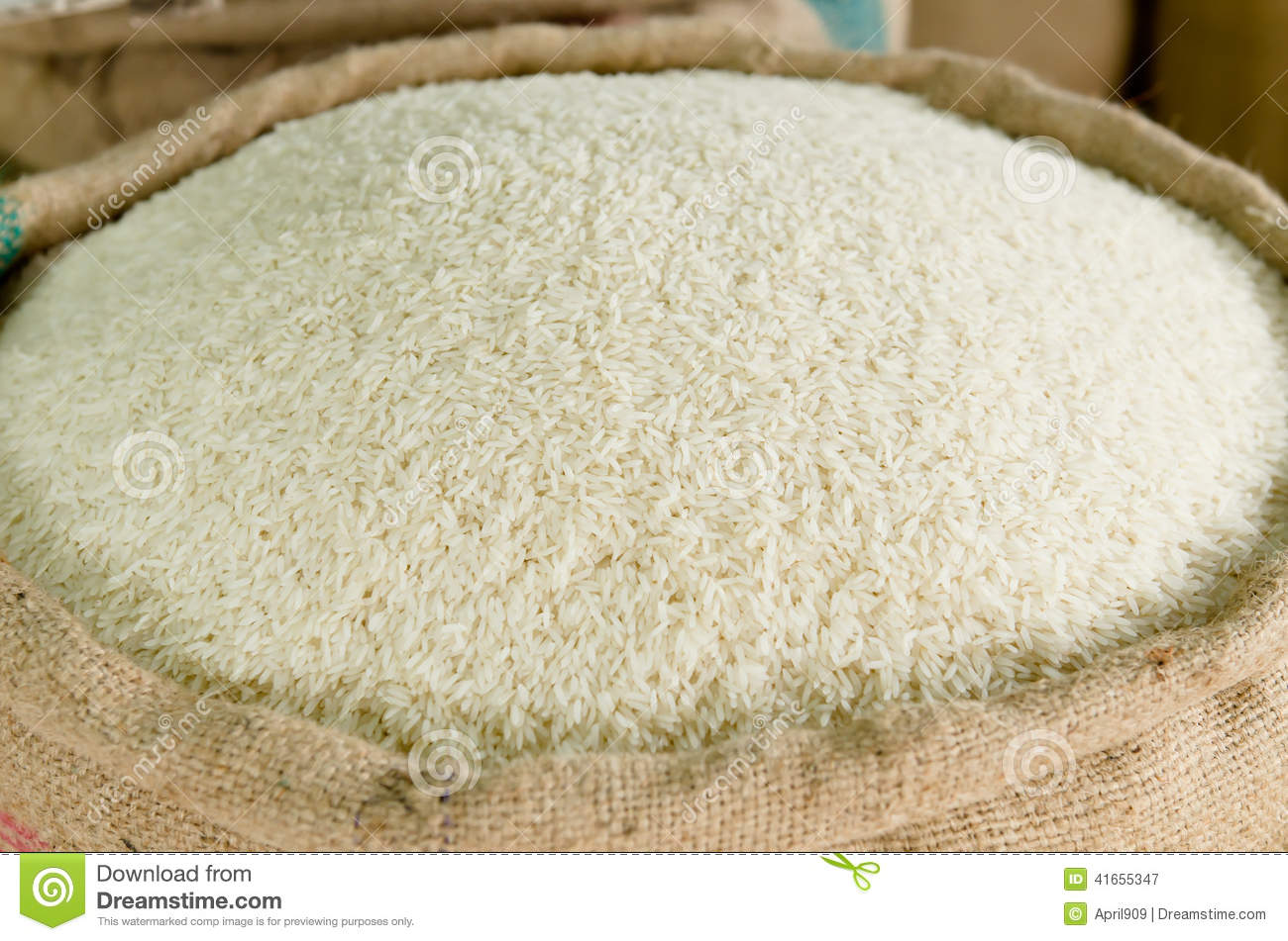 Rice In A Sack Stock Photo   Image  41655347