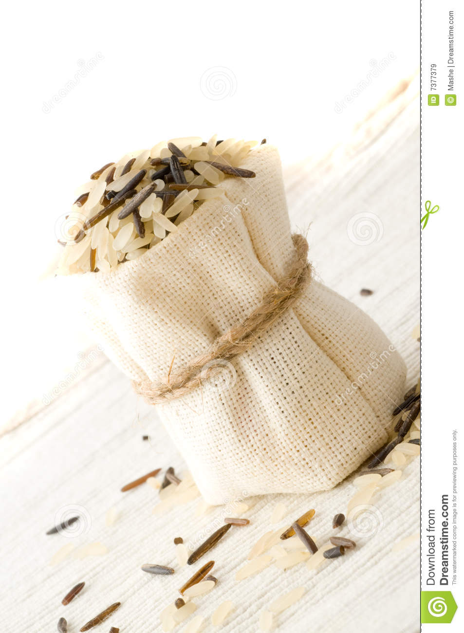 Rice In Small Sack Royalty Free Stock Images   Image  7377379