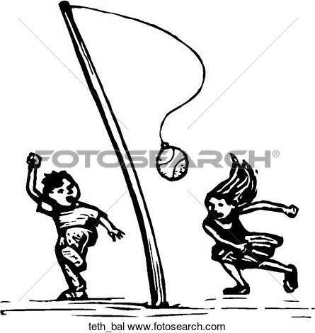 Tether Ball View Large Clip Art Graphic