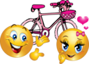 Valentine Pink Bicycle Smiley Emoticon Clipart   Royalty Free Public