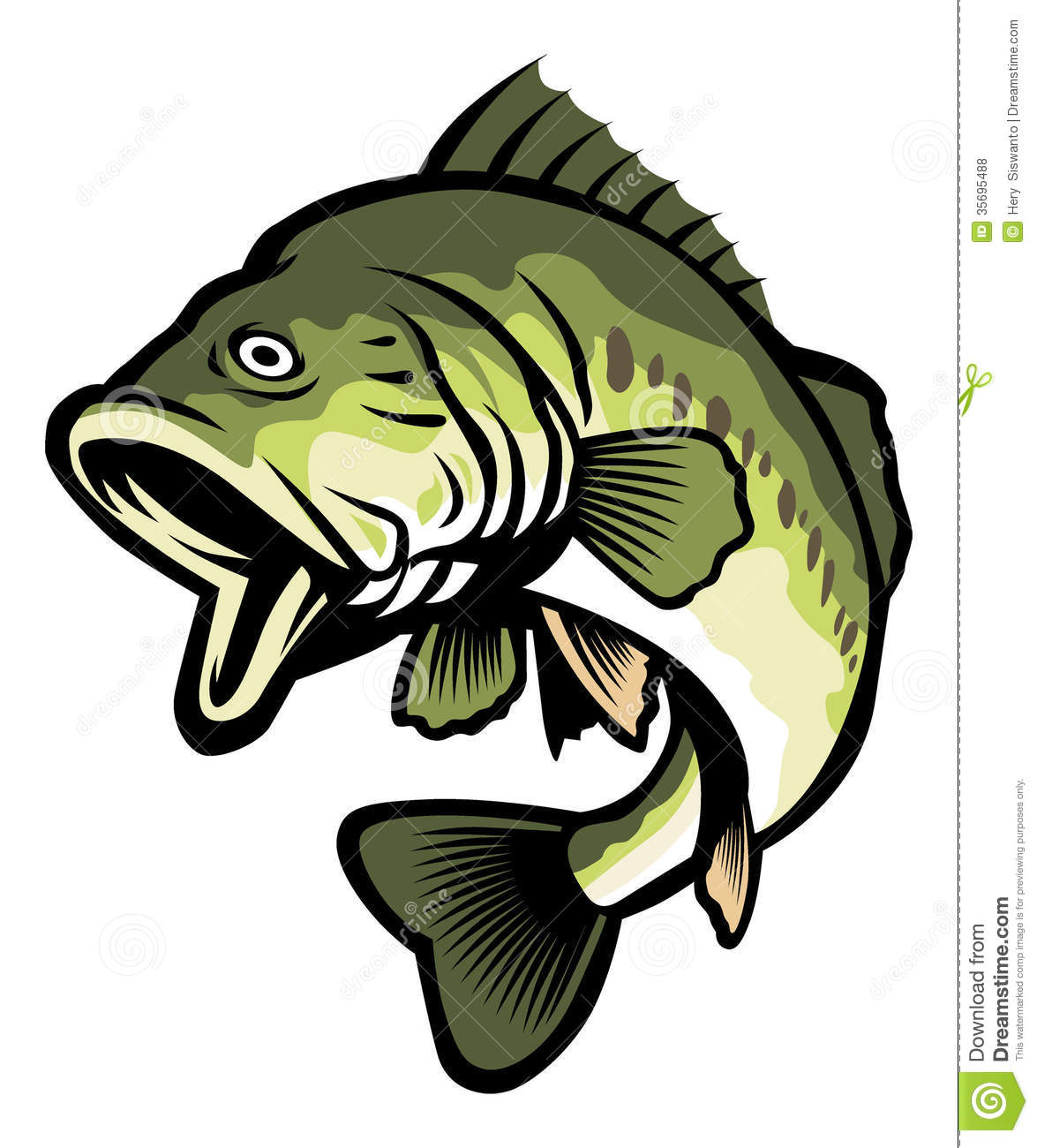 Vector Of Largemouth Bass Fish Suitable For Fishing Theme Design