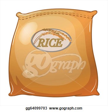 Vector Stock   Illustration Of A Sack Of Rice On A White Background