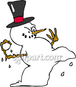 Angry Snowman Throwing A Snowball   Royalty Free Clipart Picture