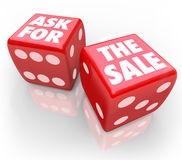 Ask For The Sale Bet Take Chance Selling Customers Rule Royalty Free    