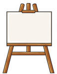 Canvas On An Easel Wooden Easel With Blank Canvas 157963706 Jpg