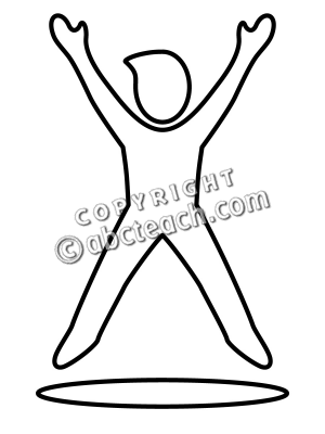 Clip Art  Simple Exercise  Jumping Jacks B W   Preview 1