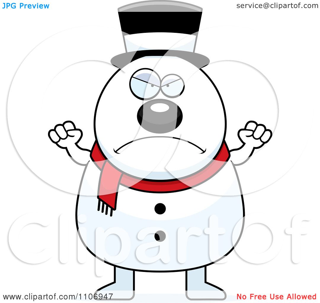 Clipart Angry Pudgy Snowman   Royalty Free Vector Illustration By Cory