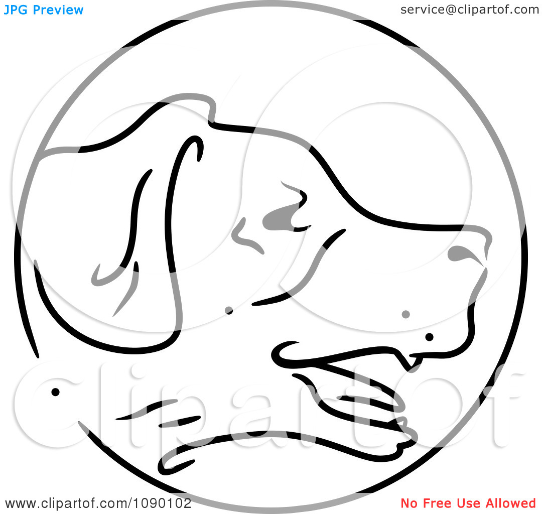 Clipart Black And White Dog Chinese Zodiac Circle   Royalty Free    