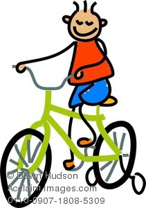 Clipart Illustration Of A Cute Little Boy Learning To Ride A Bicycle
