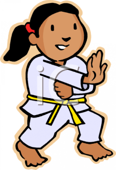 Clipart Picture Of A Small Girl Doing Karate