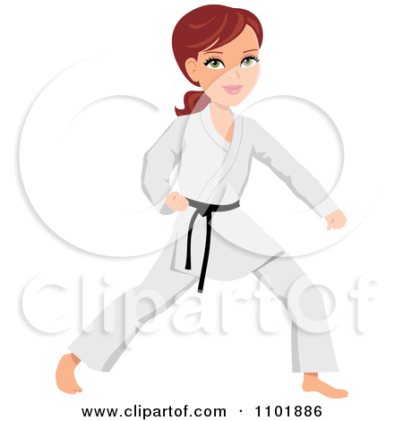 Clipart Strong Karate Woman   Royalty Free Vector Illustration By