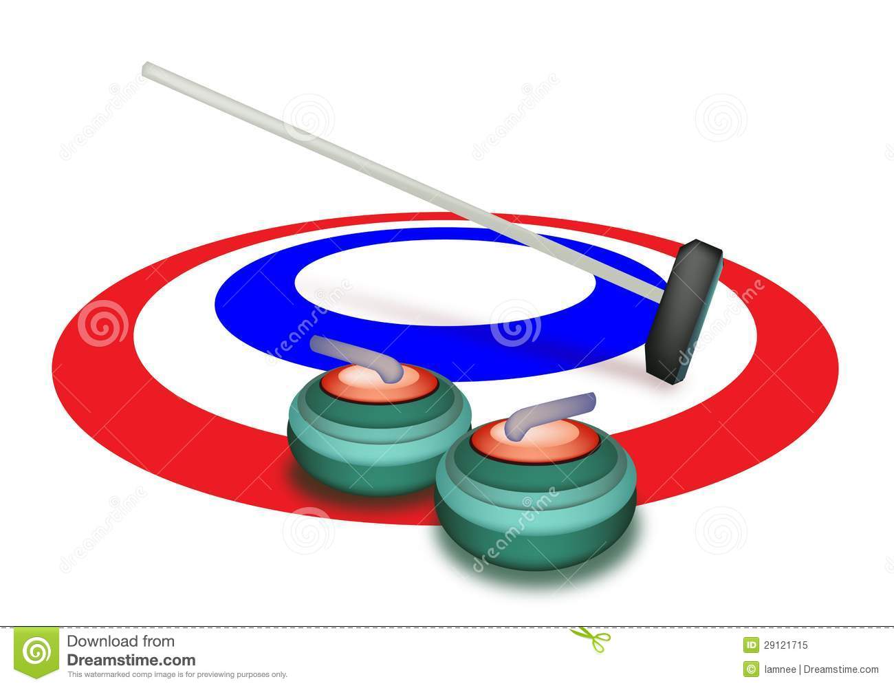 Collection Of Curling Stones On Ice Royalty Free Stock Photo   Image    