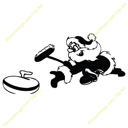 Curling Clipart Santa Curling