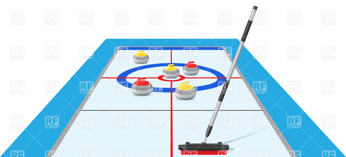 Curling Field Broom And Stone 20968 Download Royalty Free Vector    