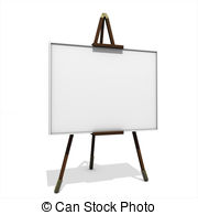 Easel Painter Tripod   3d Rendering Easel With Blank Canvas