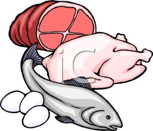 Fish Meat And Eggs Clipart Image 