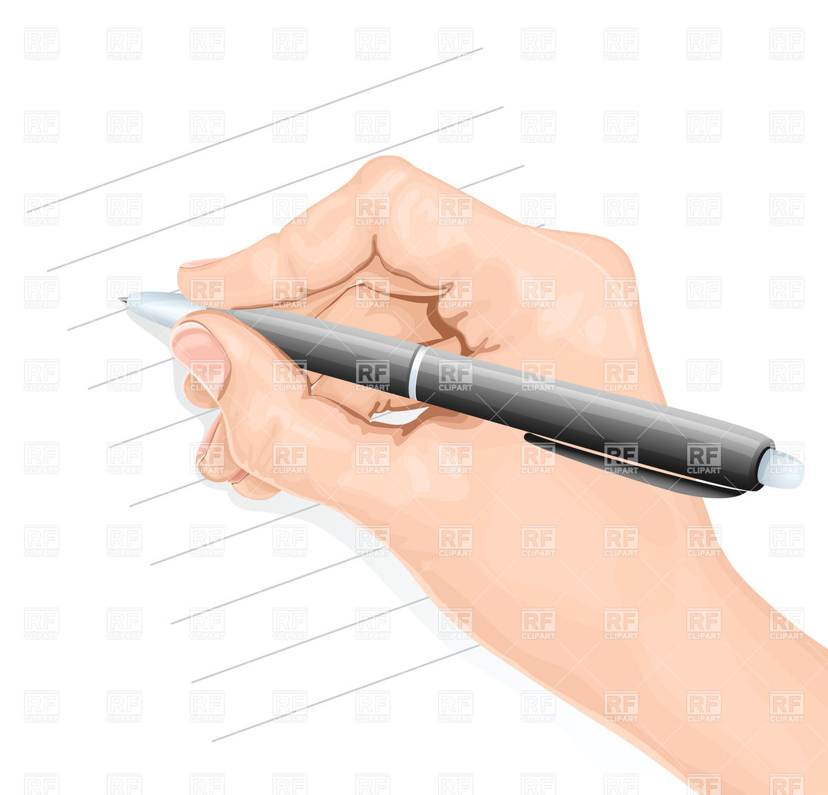 Hand With Pen Writing Download Royalty Free Vector Clipart  Eps