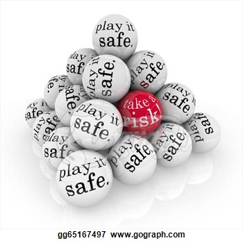 Illustration   Take A Risk Or Play It Safe Pyramid Balls   Clipart