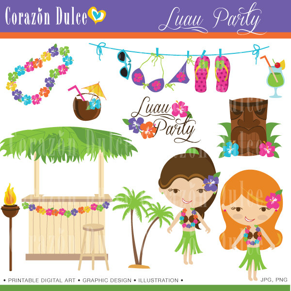 Instant Download Luau Party Personal And By Corazondulce On Etsy