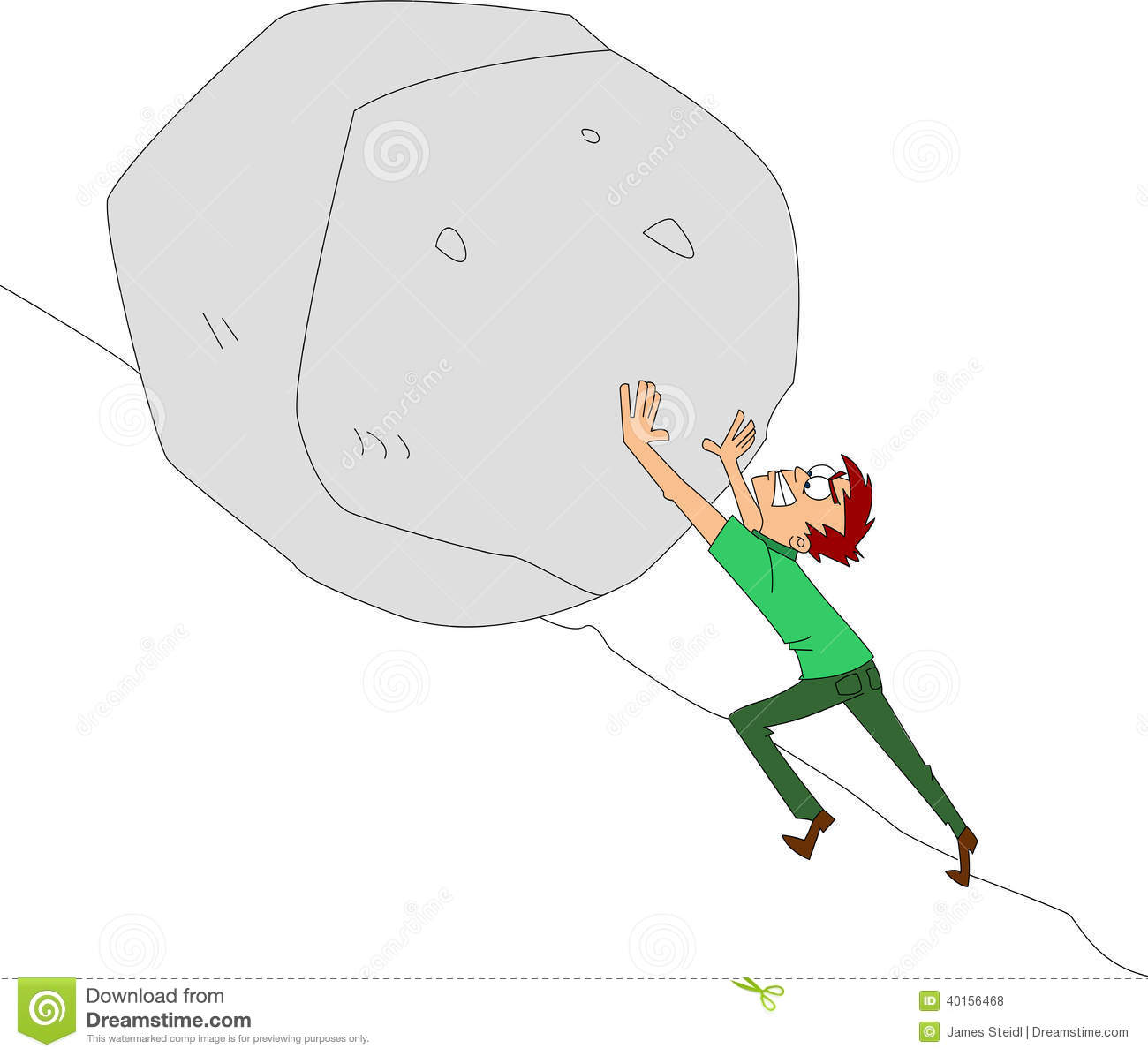 Man Pushing Boulder Uphill Stock Vector   Image  40156468