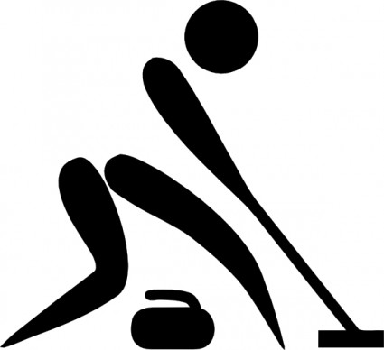 Olympischen Sportarten Curling Piktogramme Cliparts Vektor Clipart    