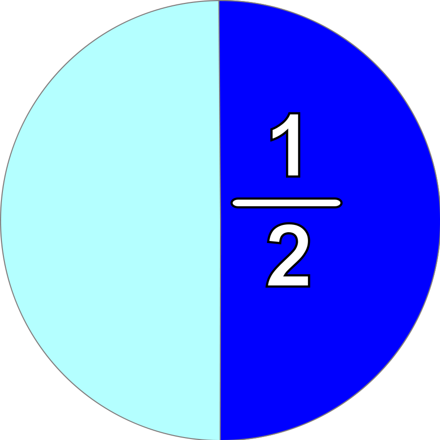 Part And Fraction 1 2 Clipart