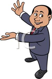 Professional Giving A Demonstration   Royalty Free Clipart Picture